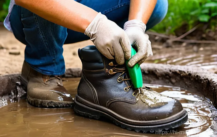 남성용 등산화 관리법 - **Prompt 1: The First Step – Buying and Breaking In New Hiking Boots**
    A young adult, appearing ...