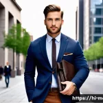 남성용 숄더백 추천 - **Prompt 1: The Modern Professional with a Leather Messenger Bag**
    "A confident young man, aged ...